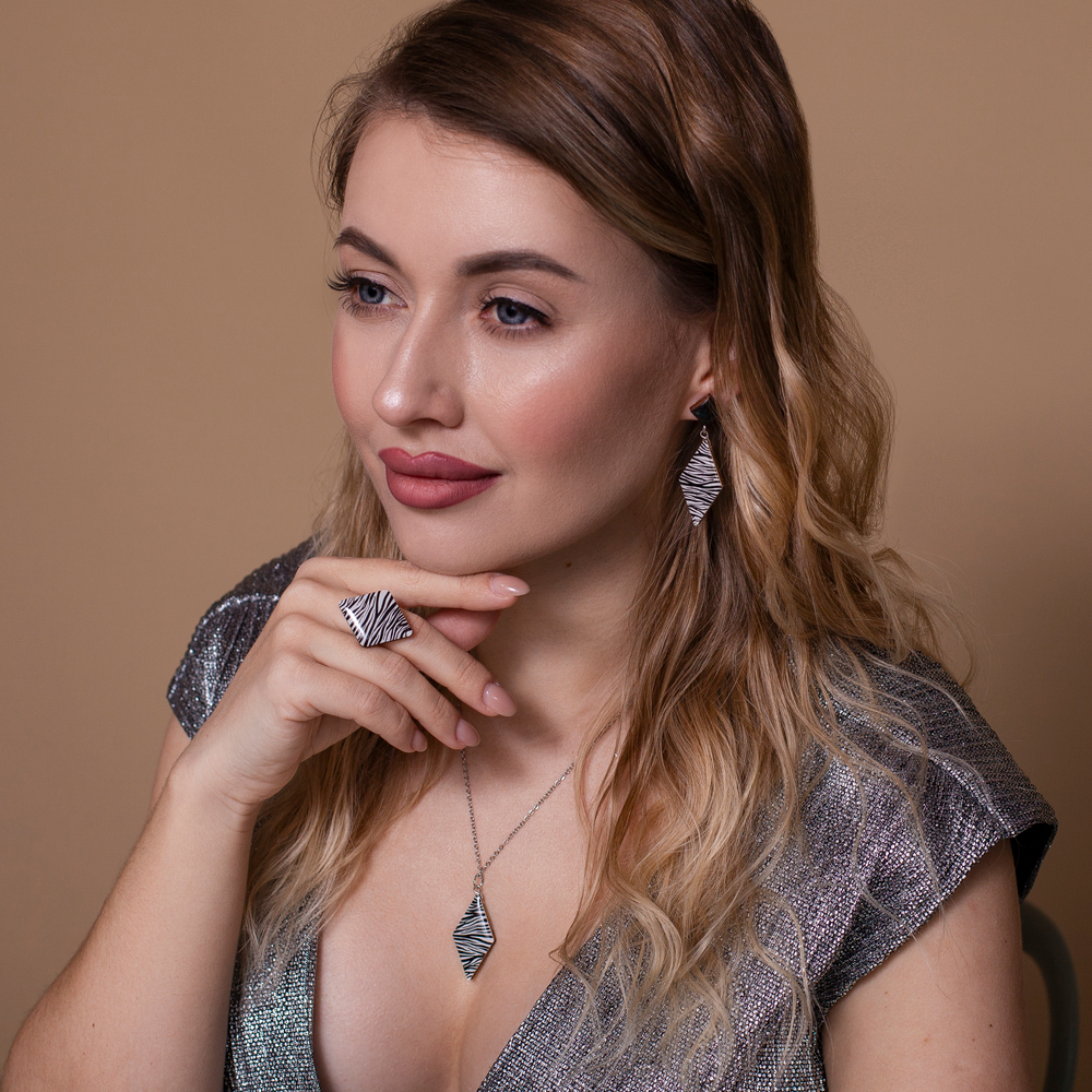 Комплект Украшений - Ромбы - Зебра