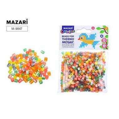Бусины для термомозаики (MAZARI) металлик, 5х5мм, 500 шт, 6 цветов микс, ОПП-упаковка с е/п M-9847