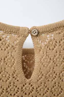 ZARA ТОП АЖУРНОЙ ВЯЗКИ, ОХРА