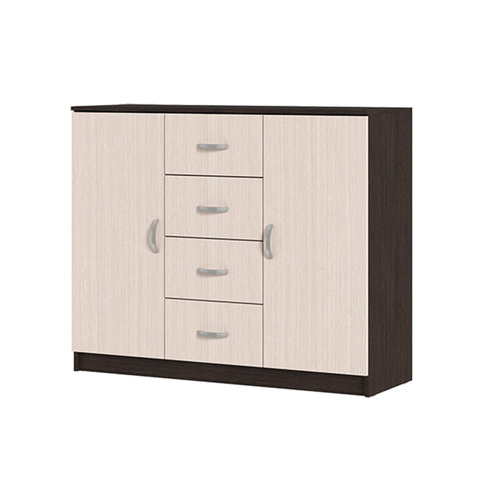 Басса (Бася) КМ 555-М Комод 4 ящика 2 створки Венге / Дуб белфорт