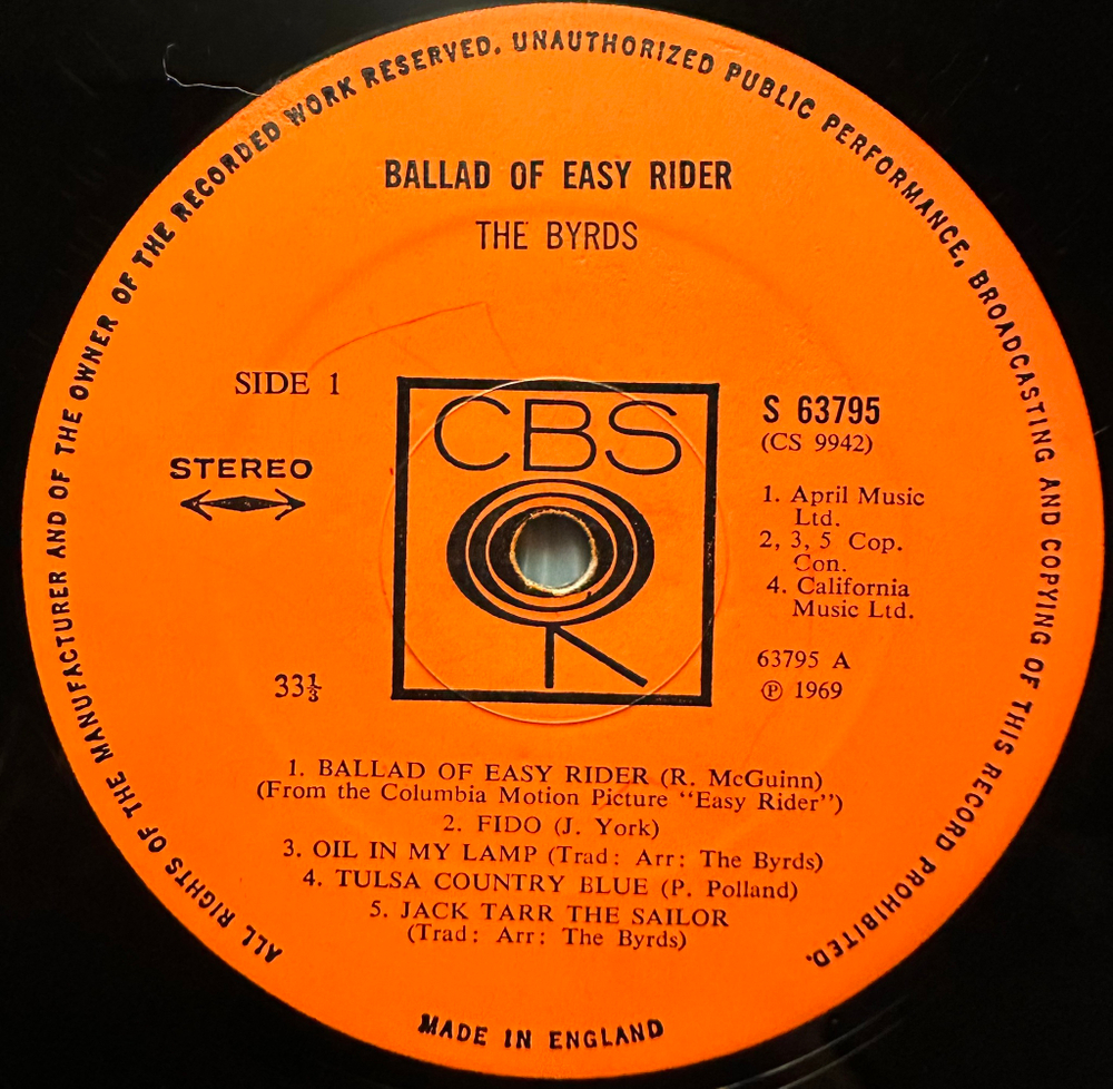 The Byrds - Ballad Of Easy Rider (Англия 1969г.)