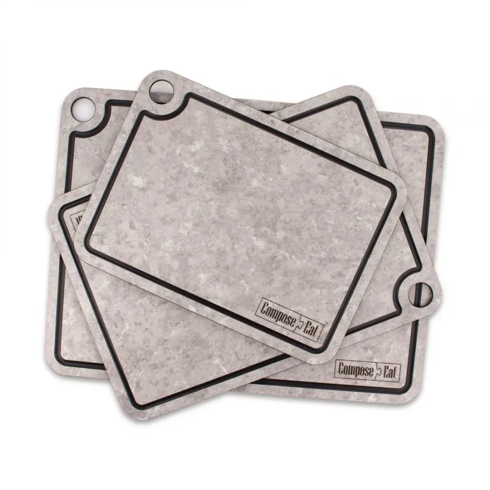 Набор разделочных досок на подставке 3шт ComposeEat Elegance белый камень