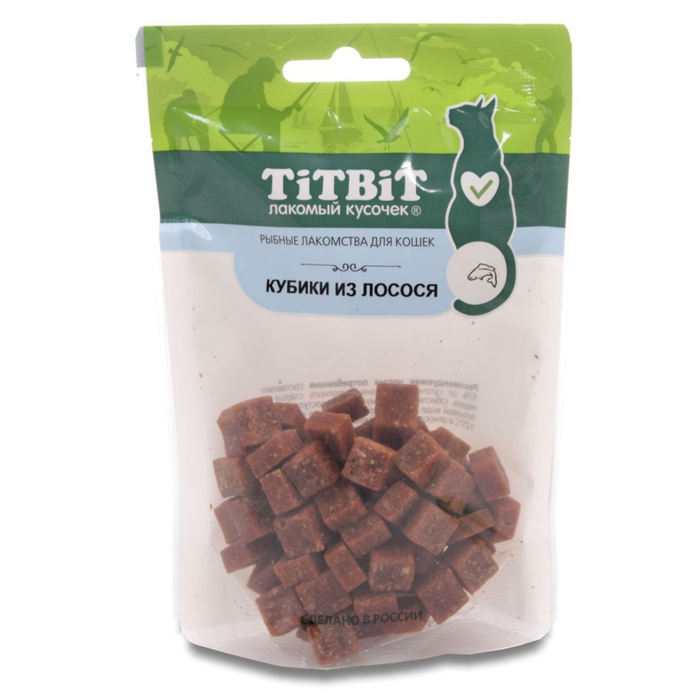 Лакомство TITBIT Кубики из лосося для кошек (Рыбные лакомства) 60 г (35038)