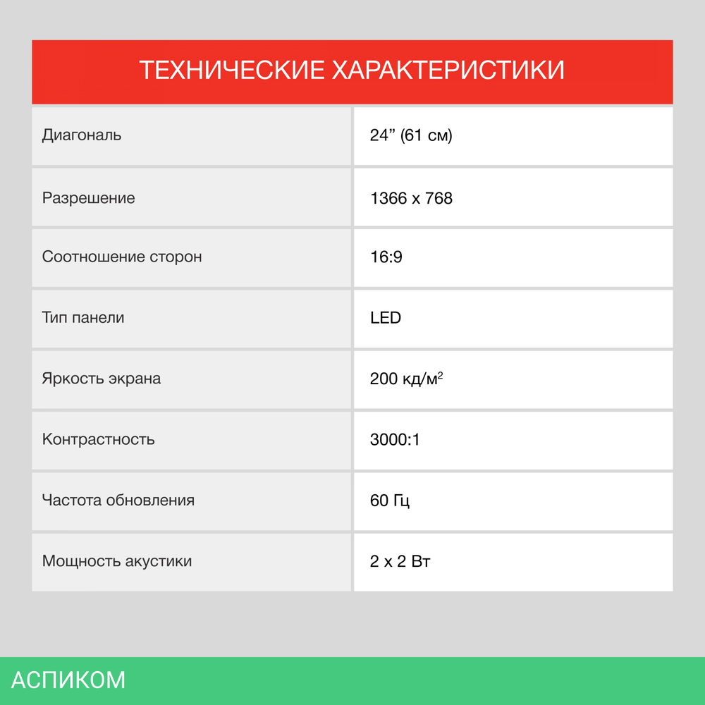 Телевизор LED Starwind 24" SW-LED24BG202