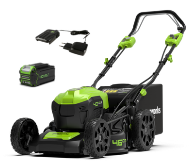 Газонокосилка аккумуляторная Greenworks Арт.2506807UG,  46см, самоходная, бесщеточная, c 1хАКБ 5 Ач и ЗУ