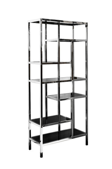 Стеллаж Garda Decor серебристы-черный 46AS-SH1076-SILVER