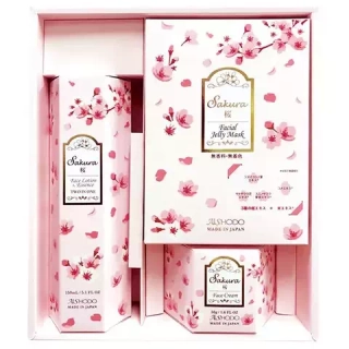 Aishodo Подарочный набор уходовой косметики для лица Айшодо Сакура- Sakura 3 Set, 3 продукта