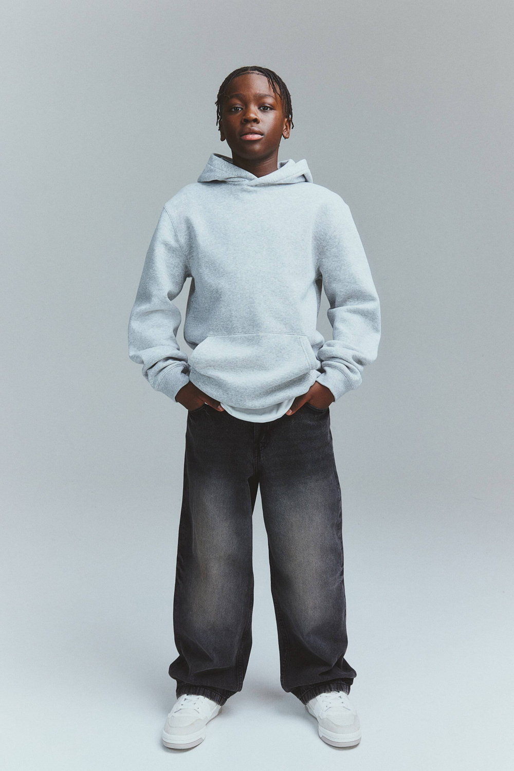 H&M Джинсы Baggy Fit, темно-серый