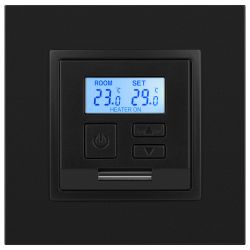 14-4111-05 ЭРА Терморегулятор универс. 230В-Imax16А, IP20, Эра Elegance, антрацит | Elegance Антрацит