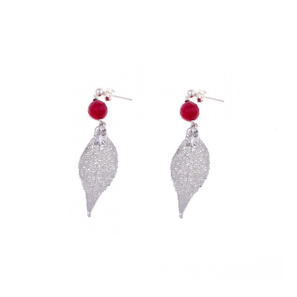 Серьги листья Ester Bijoux Амарант F714-S BW