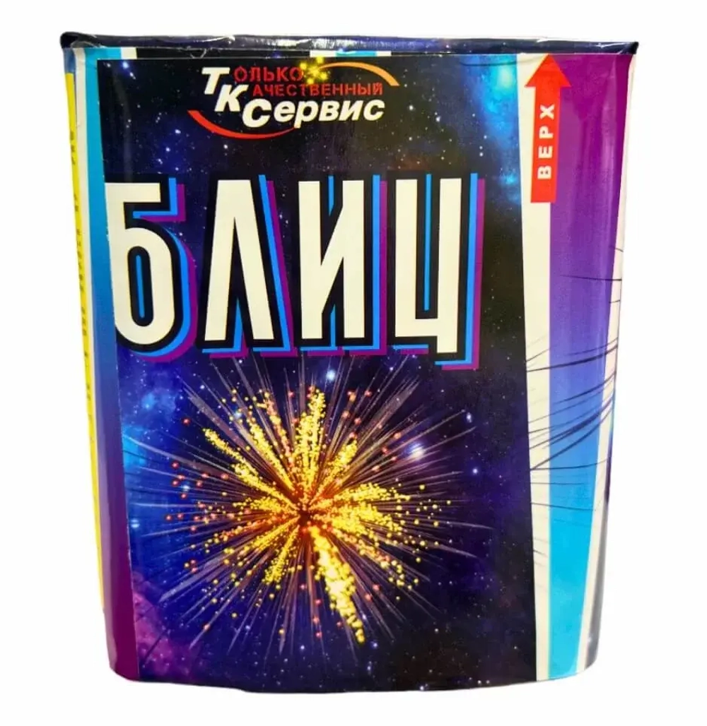 Батарея салютов БЛИЦ (TKB866) от Тк Сервис, 16 залпов, 20 мм