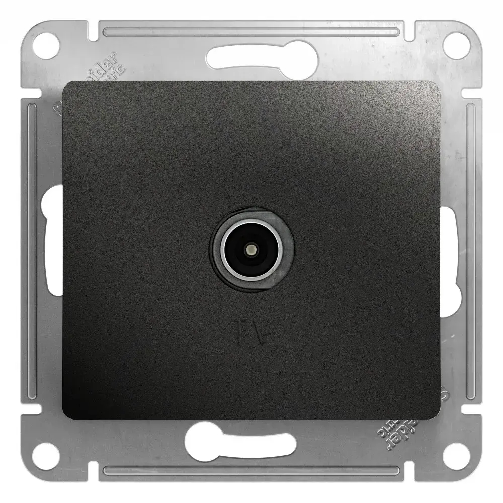 GLOSSA TV РОЗЕТКА оконечная 1дБ, механизм, АНТРАЦИТ