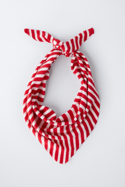 ZARA БАНДАНА В ПОЛОСКУ, КРАСНЫЙ