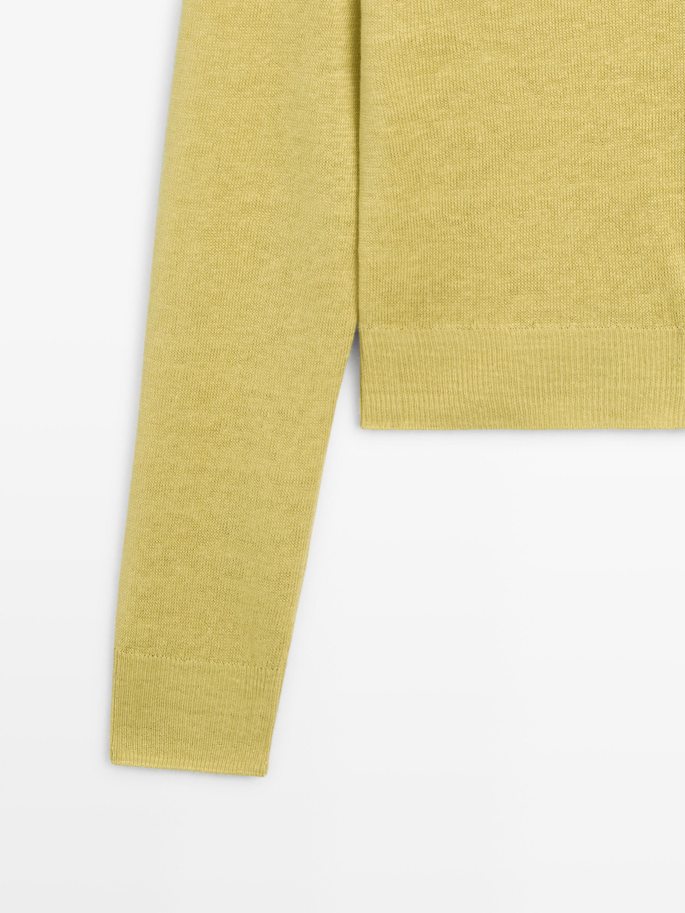 Massimo Dutti Короткий кардиган изо льна, лаймовый