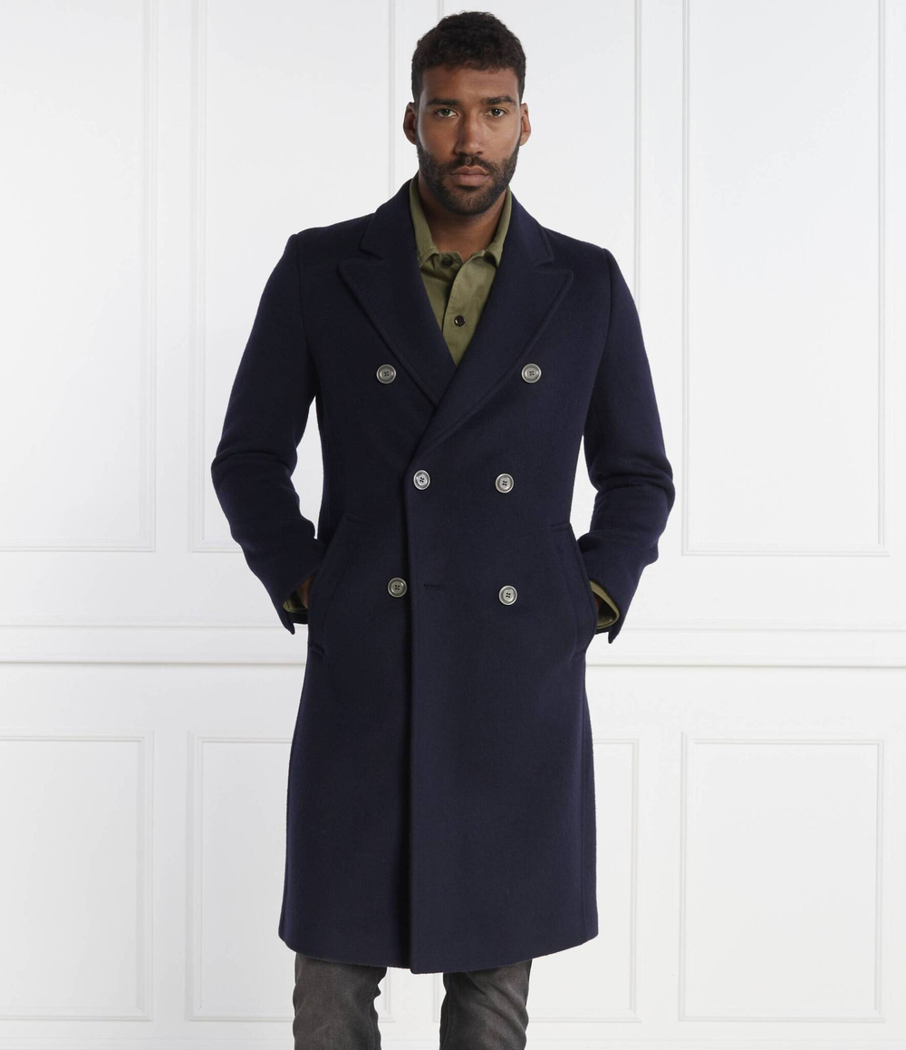 Хлопковое пальто miroy2341 HUGO - темно-синий(50500094)