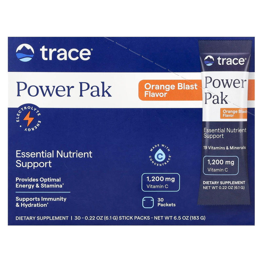 Trace, Power Pak, апельсин, 30 стиков по 6,1 г (0,22 унции)