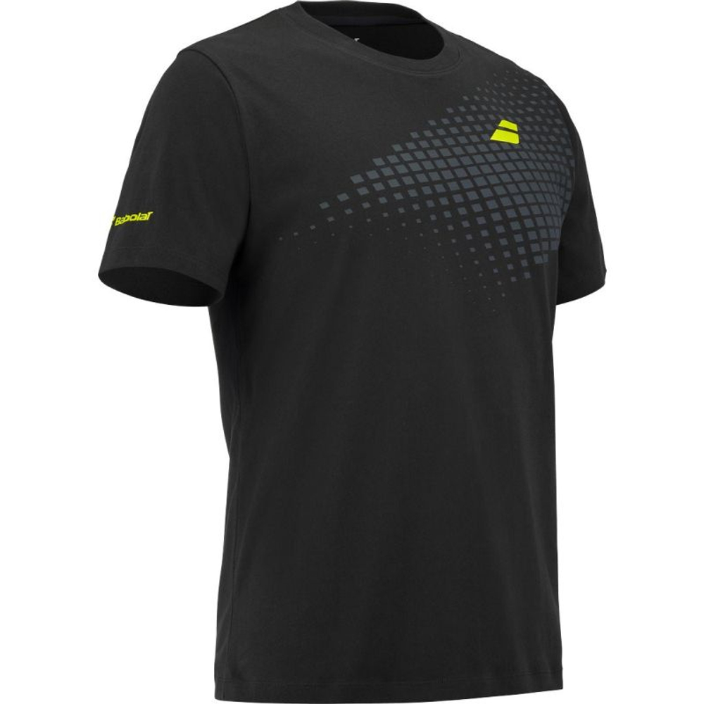 Теннисная футболка Babolat Aero Cotton - black/black