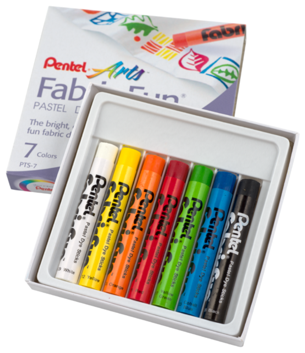 Пастель для ткани PENTEL "Fabric Fun", 7 цветов, картонная упаковка, PTS-7