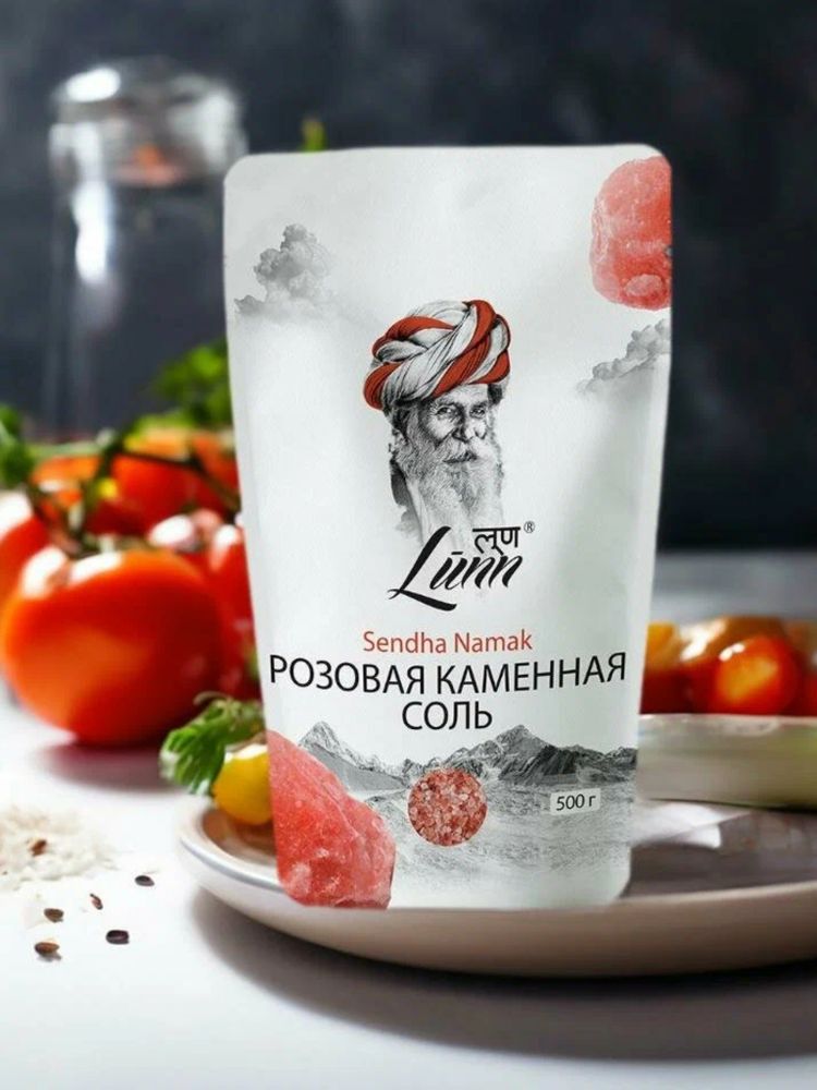 Соль розовая каменная Lunn, 500 г