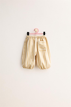 ZARA TIMELESS — БРЮКИ BAGGY ИЗ ТВИЛА В ПОЛОСКУ, ГОРЧИЧНЫЙ