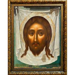 Спас Нерукотворный. Копия иконы Симона Ушакова на холсте.