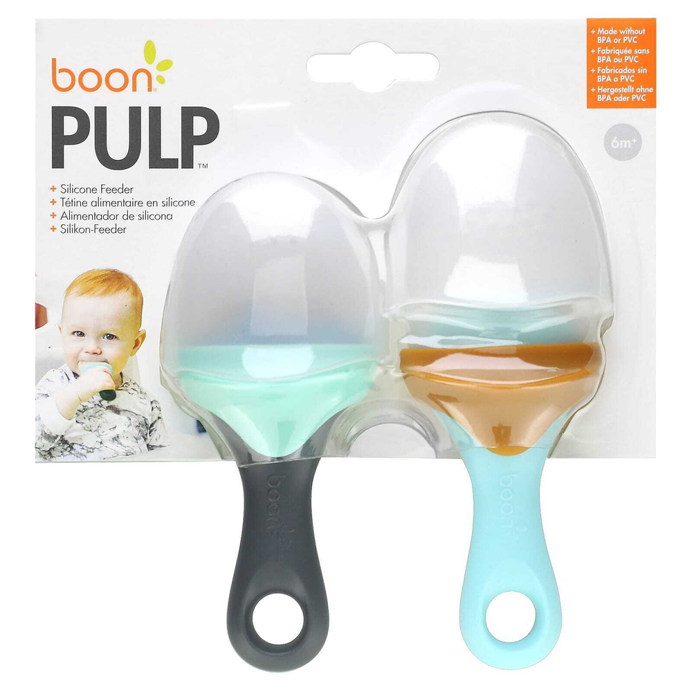Boon, Пульпа, силиконовая кормушка, для детей старше 6 месяцев, 2 кормушки