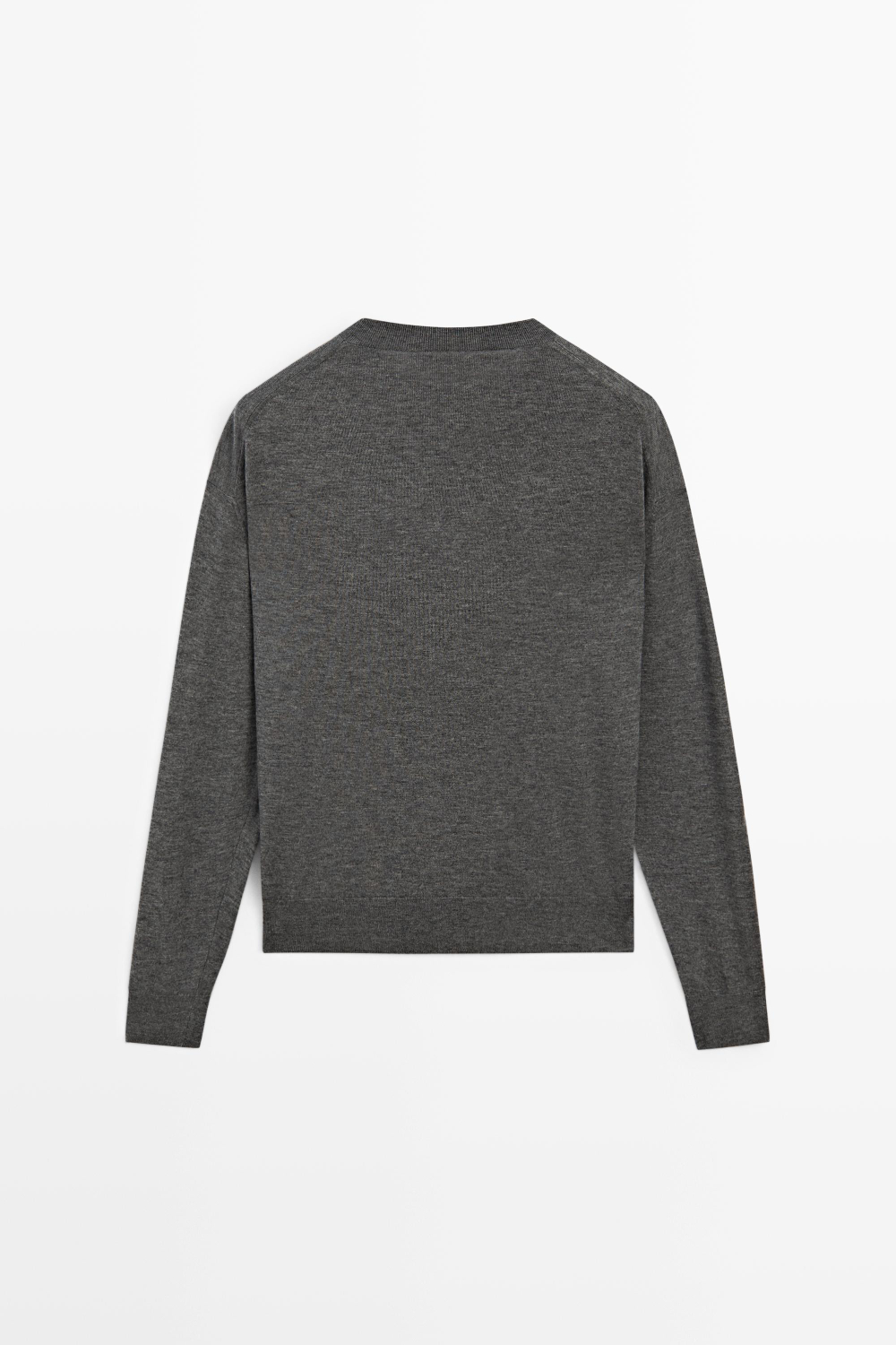 Massimo Dutti Джемпер тонкой вязки из шерсти, темно-серый