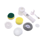 LEBEN Электрическая щетка для уборки, 5 насадок, 500 мАч, пластик, белый