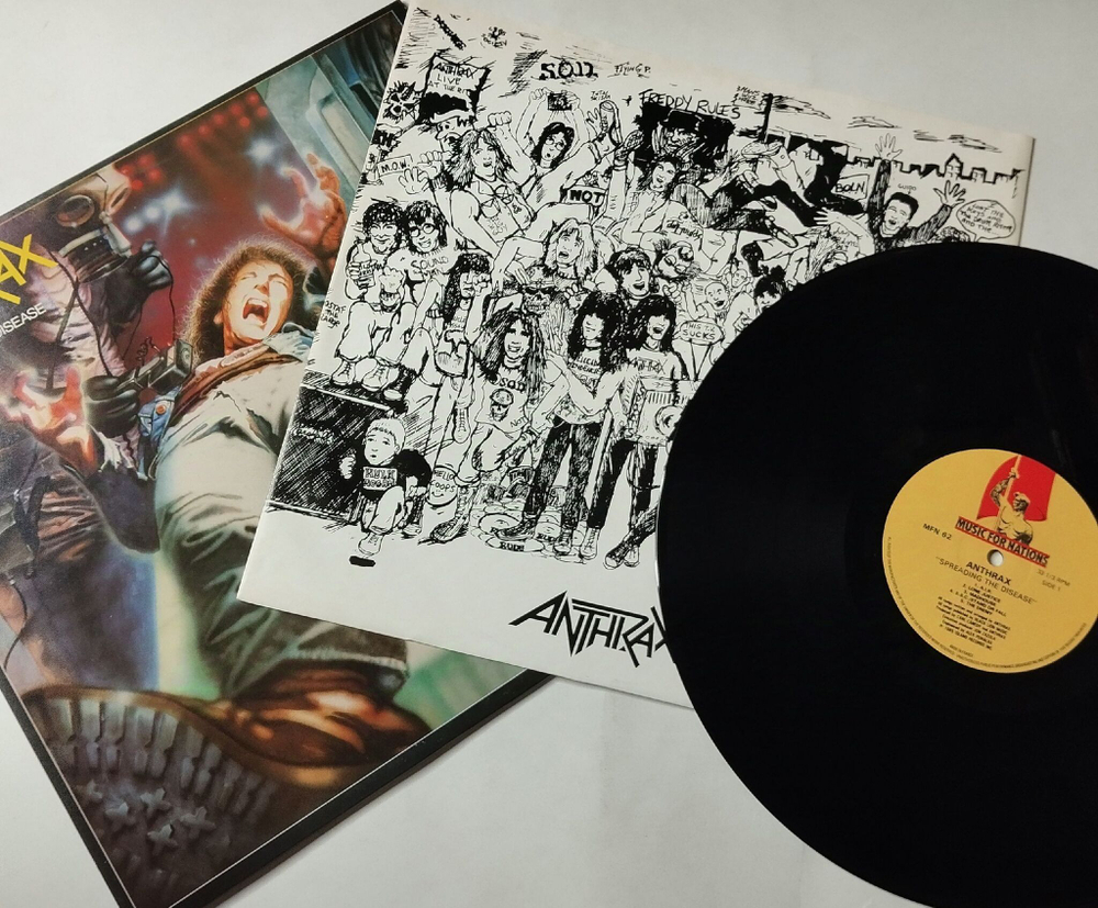 Винтажная виниловая пластинка LP Anthrax Spreading The Disease (France 1985)