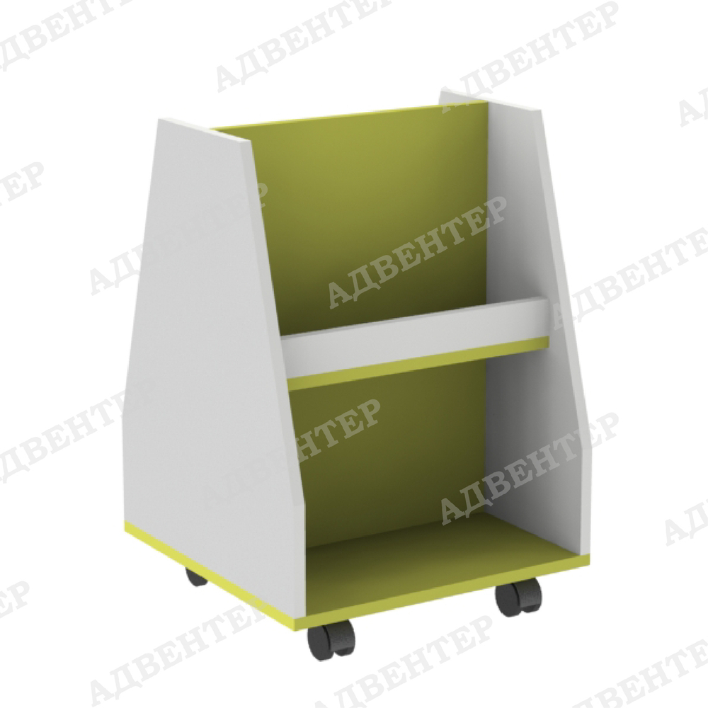 Книжная витрина на колёсах двусторонняя