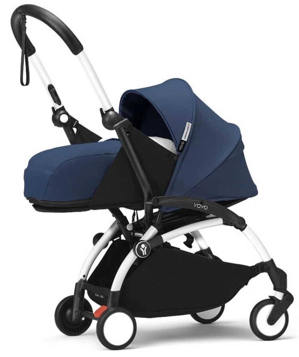 Коляска для новорожденных Stokke YOYO3 Newborn Pack 0+ рама белая White Air France Blue