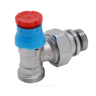 Клапан термостатический R411TG Ду 15 Ру10 1/2"x16 угловой НР клипс clip-clap без преднастройки штуцер с герметичной прокладкой Giacomini R411X033