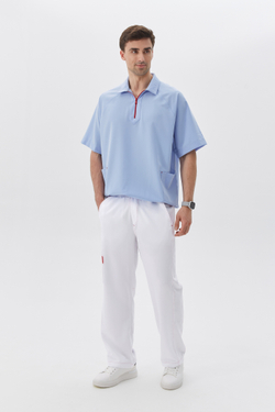 Рубашка поло медицинская мужская Смарт, скайблю