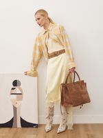 БАЗОВЫЙ ТОНКИЙ РЕМЕНЬ С ТРЕУГОЛЬНОЙ ПРЯЖКОЙ ЗАМША КАПУЧИНО