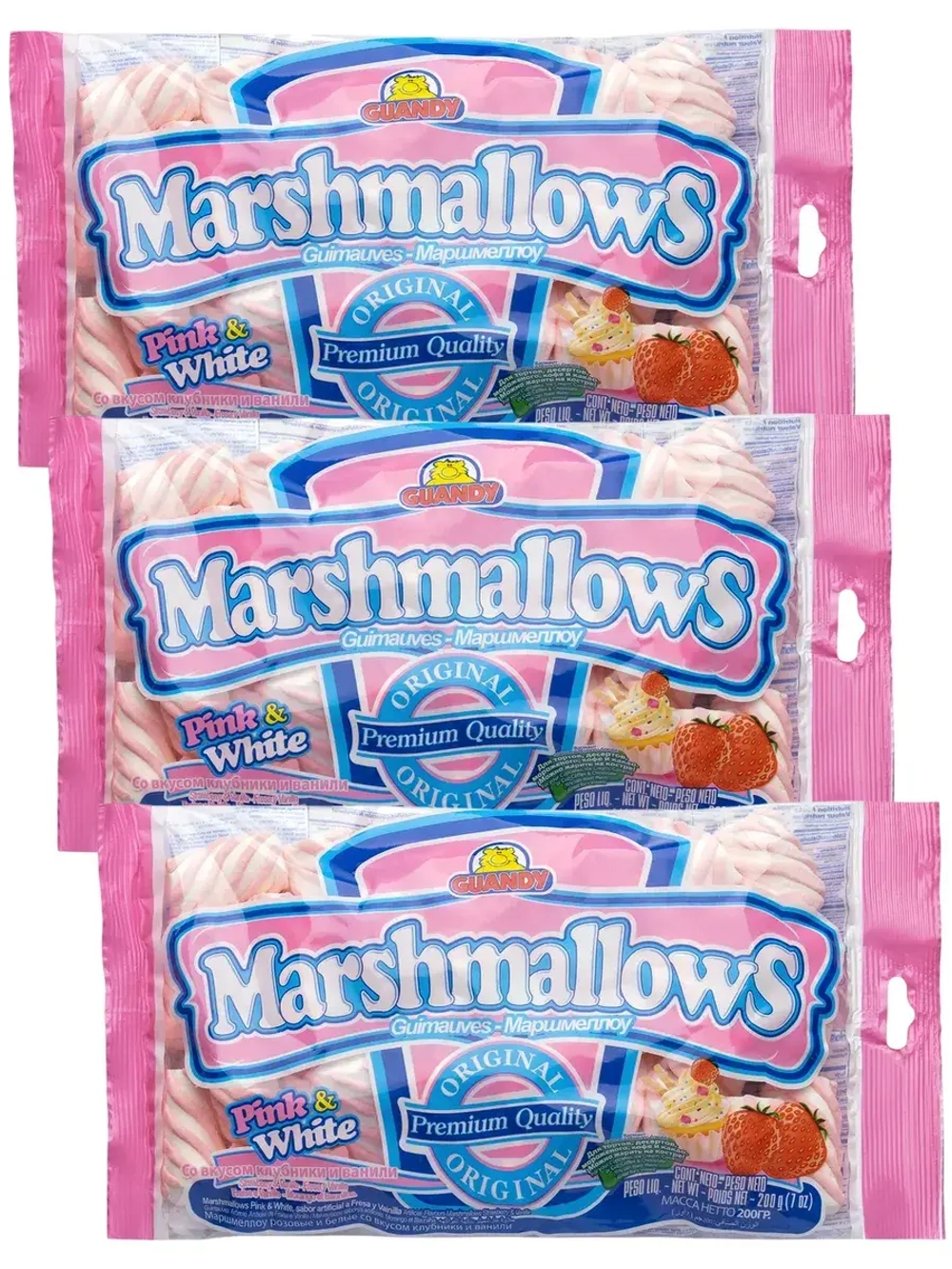 Маршмеллоу спиральки клубнично-ванильные 200 г * 3 шт