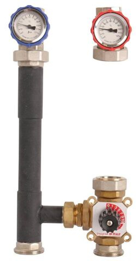 Насосная группа с 3-х ходовым приводным смесителем Rommer - Ду25 (без насоса)