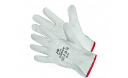 Перчатки рабочие натуральная кожа Польша утепленные (белые)