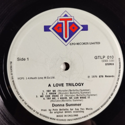 Винтажная виниловая пластинка LP Donna Summer A Love Trilogy (UK 1976)