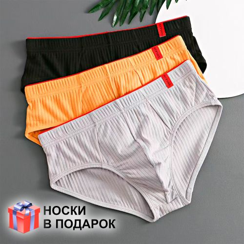 Набор мужских трусов брифов 3в1 + ПОДАРОК ROMEO ROSSI RR2083-03