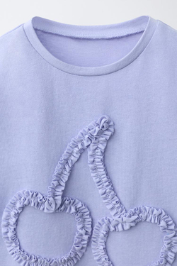 ZARA ФУТБОЛКА С ВОЛНИСТЫМ ПРИНТОМ, ЛАВАНДОВО-СИНИЙ