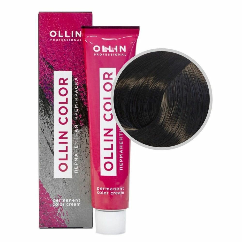 OLLIN COLOR 4/71 шатен коричнево-пепельный 60мл Перманентная крем-краска для волос