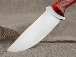 Нож для бушкрафта "Форест", сталь VG-10/Elmax, рукоять микарта (красно-оранжевая)