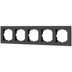 Рамка для розеток и выключателей Intro Accent 6-505-05 на 5 постов, СУ, антрацит