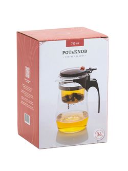 Чайник заварочный с кнопкой из стекла 750 мл