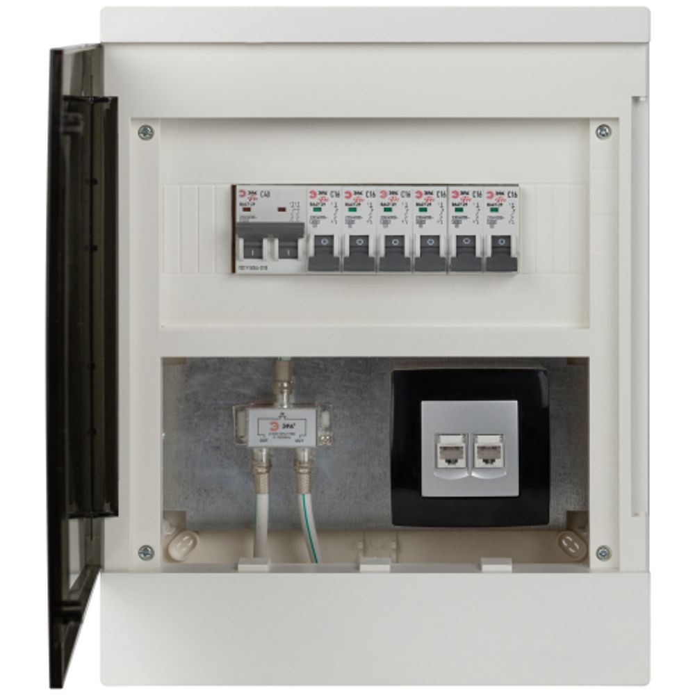 Корпус пластиковый навесной ЭРА MULTIBOX со слаботочным отсеком 12 модулей IP41 белый