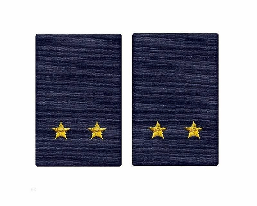 Фальшпогоны Полиция темно-синие с вышитыми звездами лейтенант