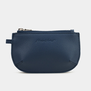 Ключница-кошелек Chatelain из кожи сафьяно, темно-синего цвета