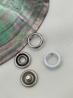 Кнопки рубашечные трикотажные белого цвета (открытые) 9,5 мм