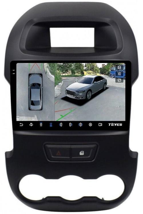 Магнитола для Ford Ranger 3 2011-2015 (рамка тип 2) - Teyes CC3-2K-360 монитор 9.5" 2K QLED на Android 10, Быстрая, CarPlay, 4G SIM-слот, 4 камеры в комплекте