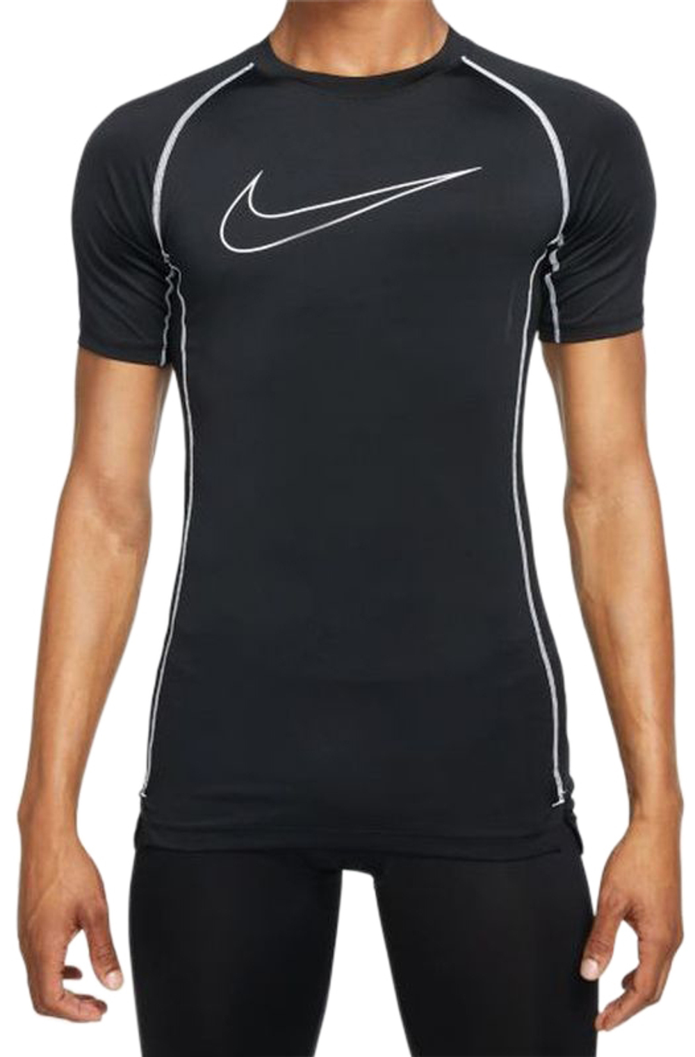 Термобелье Nike Pro Dri-Fit Tight Top SS M - black/white/white